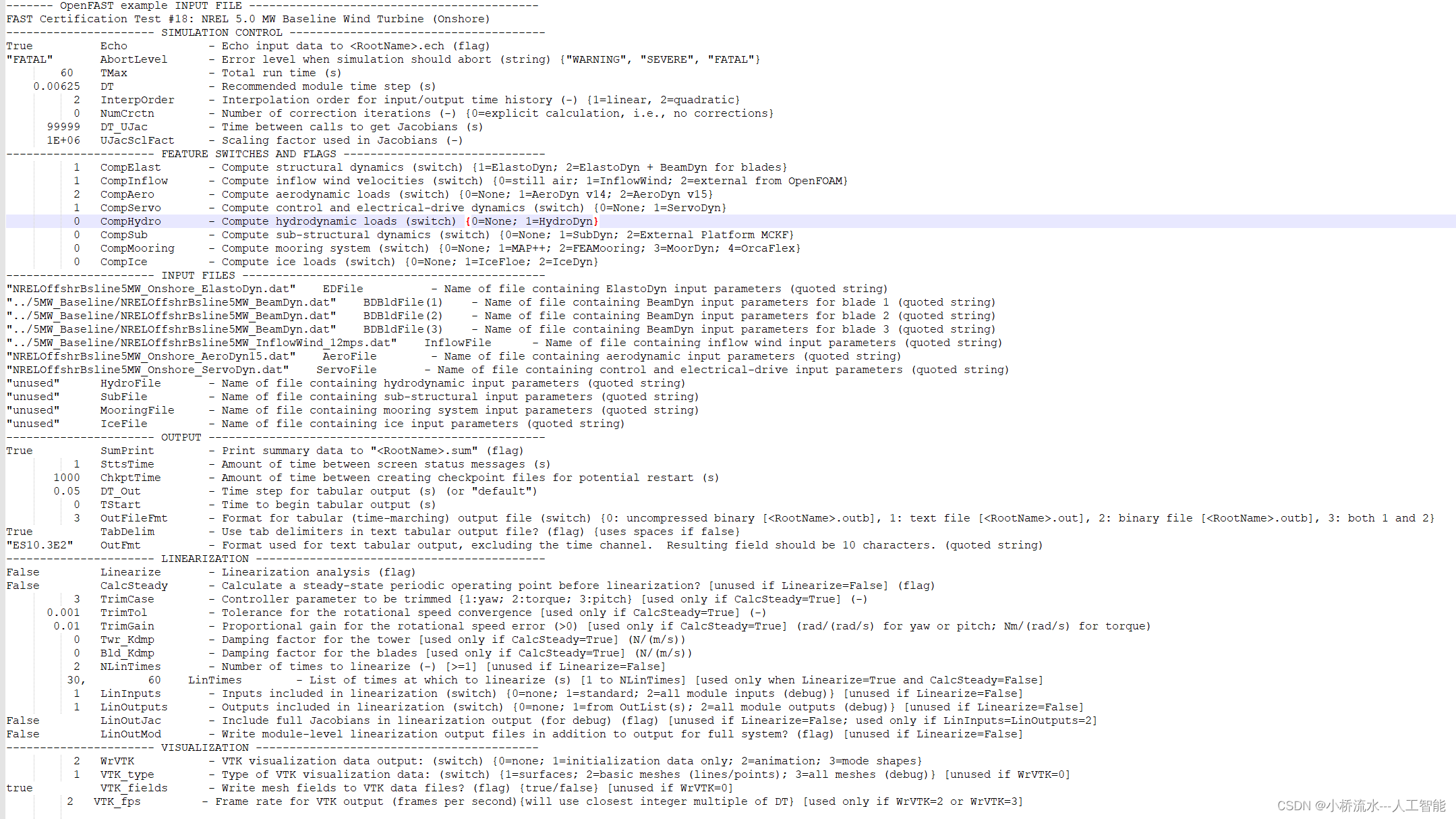 OpenFast软件中5MW_Land_DLL_WTurb.fst文件解读