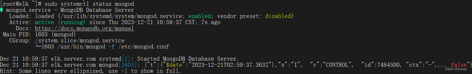 Centos7在安装Graylog时新安装MongoDB报错端口不监听服务不启动无法运行启动失败