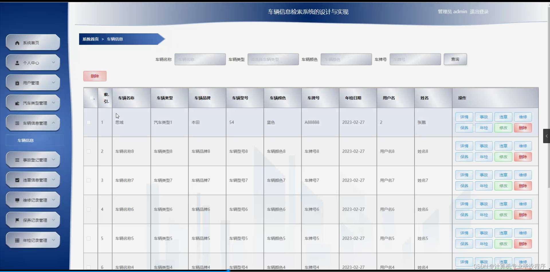 基于flask框架车辆信息检索系统的设计与实现 (python+mysql+论文)-CSDN博客