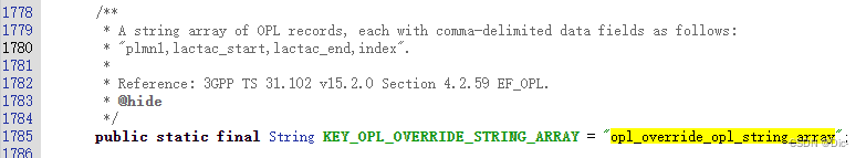 【定义】CarrierConfig - opl_override_opl_string_array