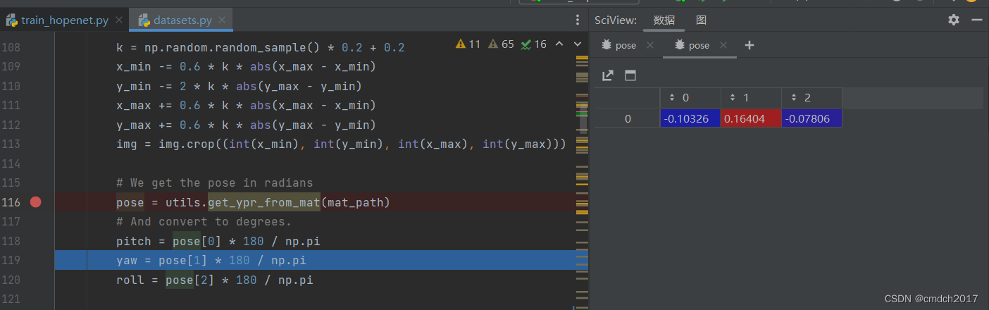 初步研究Pose_300W_LP datasets.py