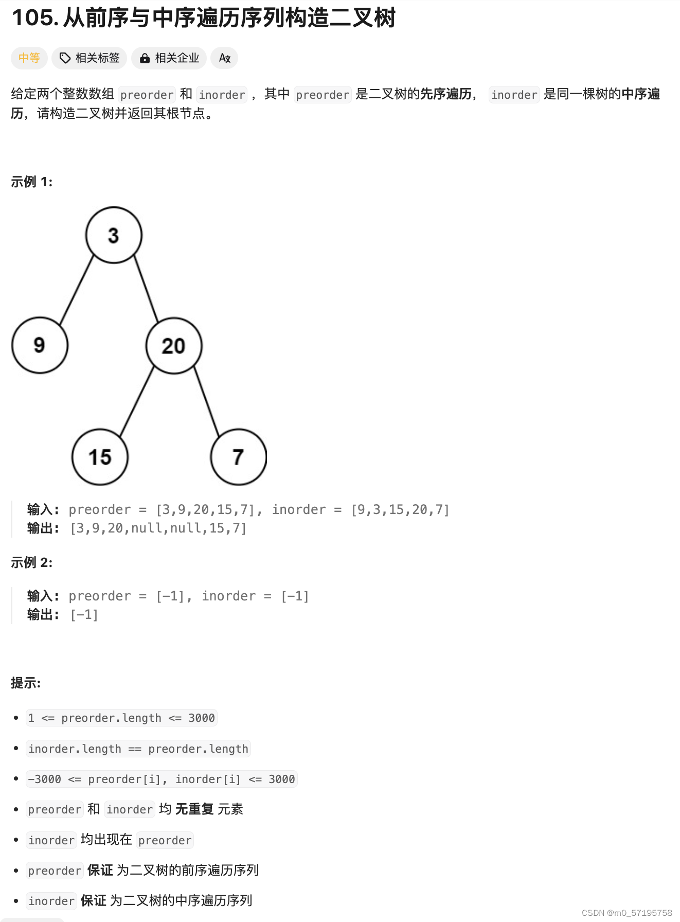 Java | Leetcode Java题解之第105题从前序与中序遍历序列构造二叉树