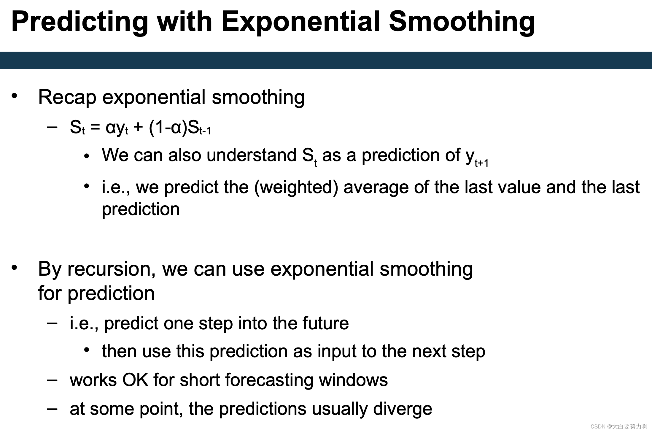 Predicting with Exponential Smoothing
