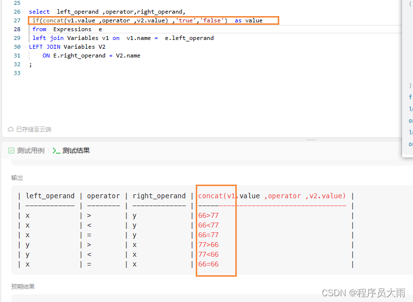 【高频SQL题目进阶版】1440.<span style='color:red;'>计算</span>布尔<span style='color:red;'>表达</span><span style='color:red;'>式</span><span style='color:red;'>的</span><span style='color:red;'>值</span>