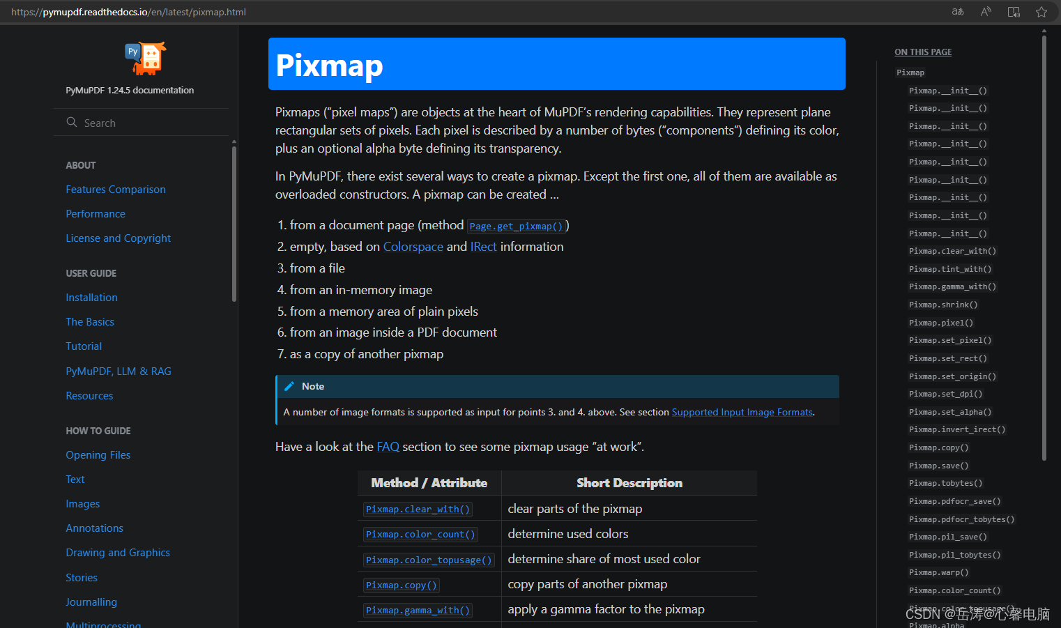 PyMuPDF 操作手册 - 10 API - Pixmap属性方法和简短说明