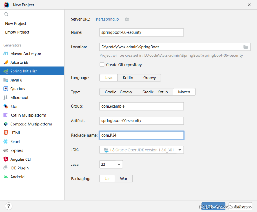 Create a new project
