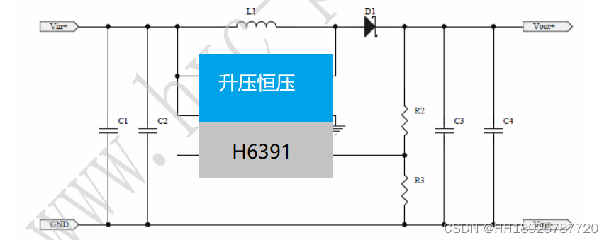 惠海 H6391 升压恒压芯片IC 2.6-5V升12V/18V方案 内置MOS 高效率 低功耗