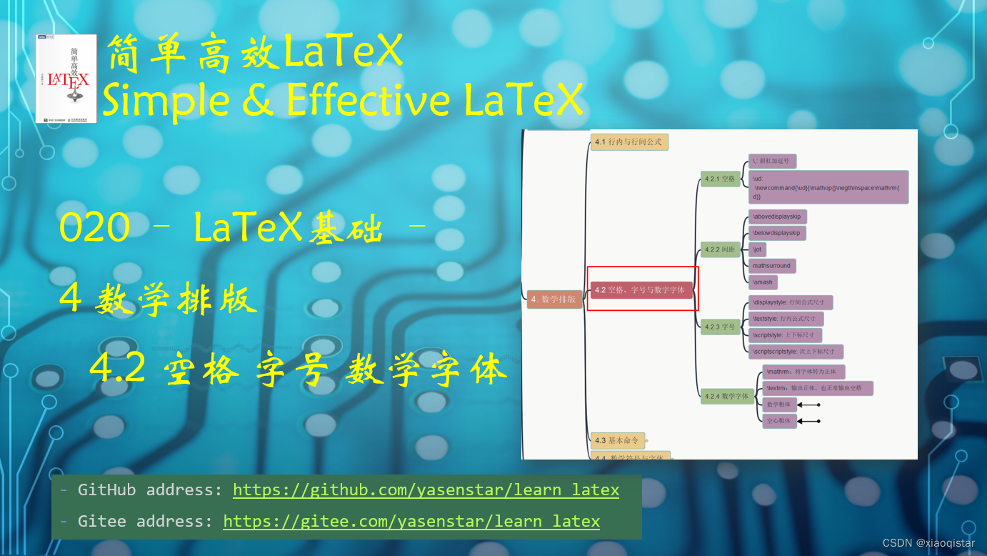 Learn LaTeX 020 - LaTex Math Space Font 数学排版之空格、字号、字体