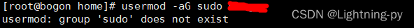 <span style='color:red;'>Linux</span>环境创建<span style='color:red;'>普通</span><span style='color:red;'>用户</span>，授权root<span style='color:red;'>权限</span>。报错:usermod: group ‘<span style='color:red;'>sudo</span>‘ does not exist