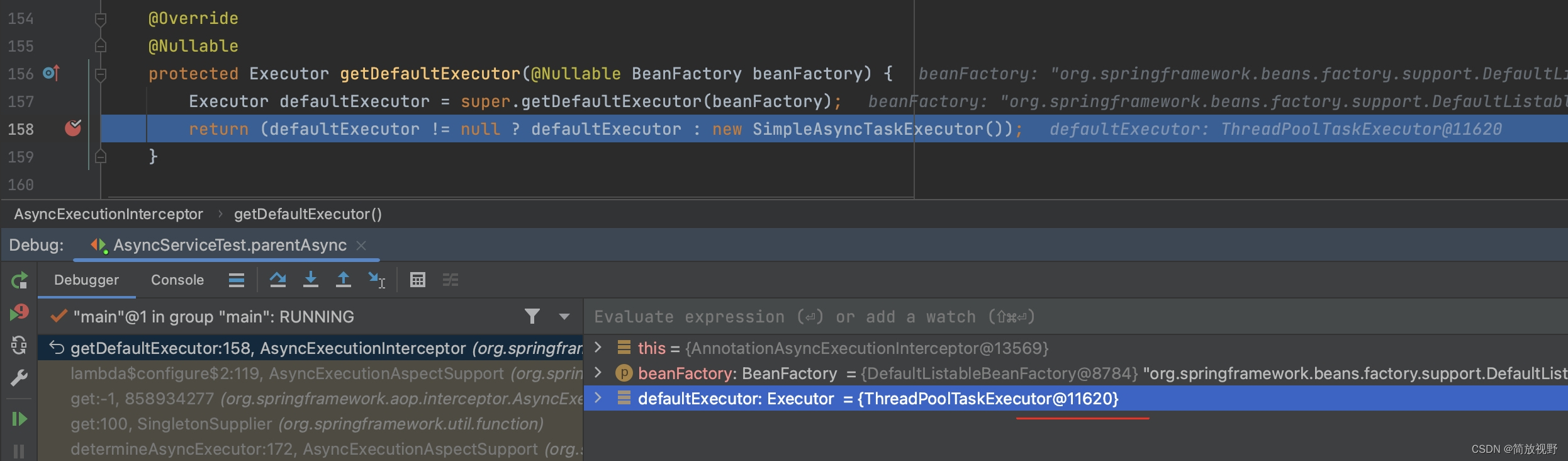 AsyncExecutionInterceptor.getDefaultExecutor()