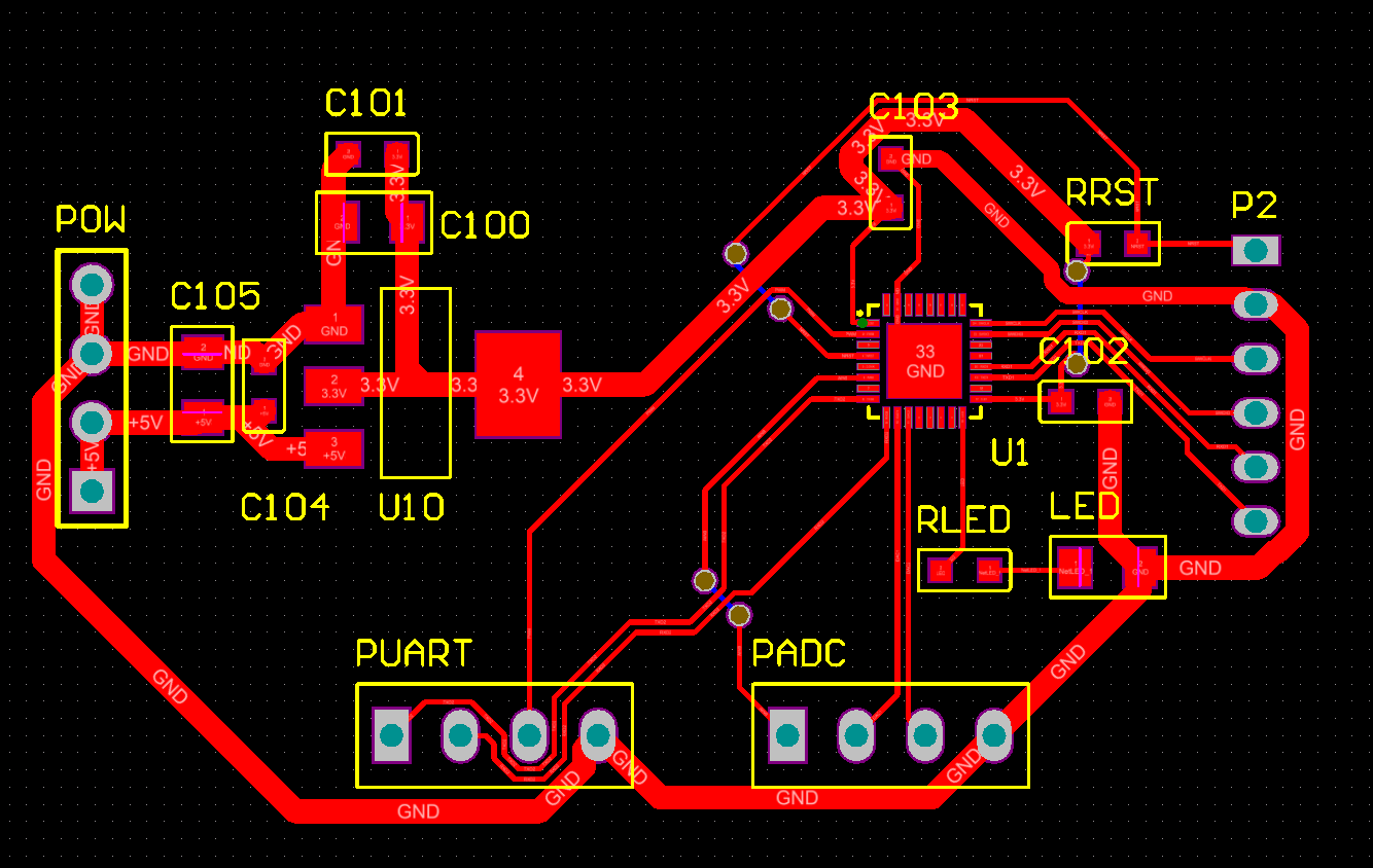 ▲ 图1.2.2 测试单面PCB版图