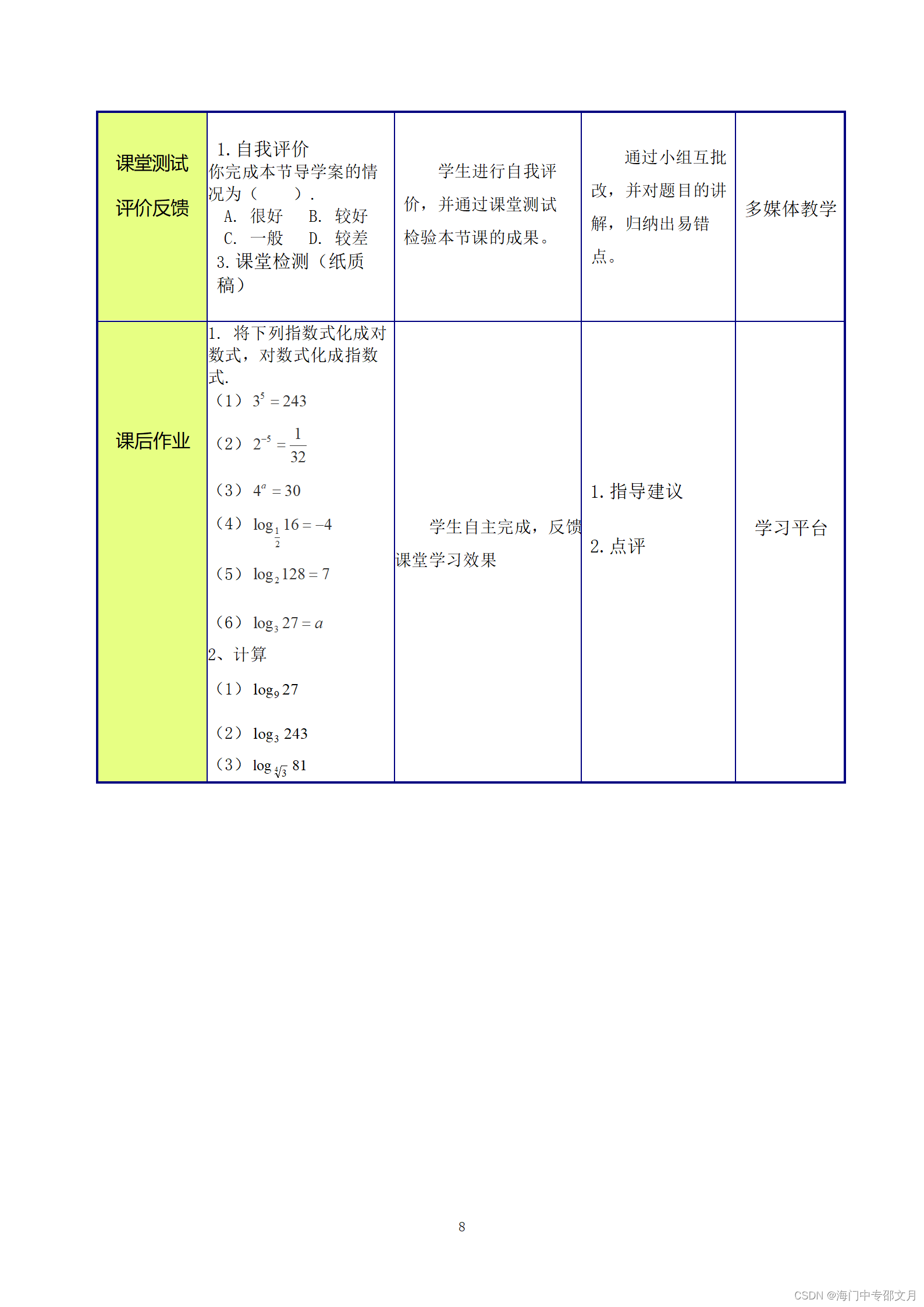 对数的概念