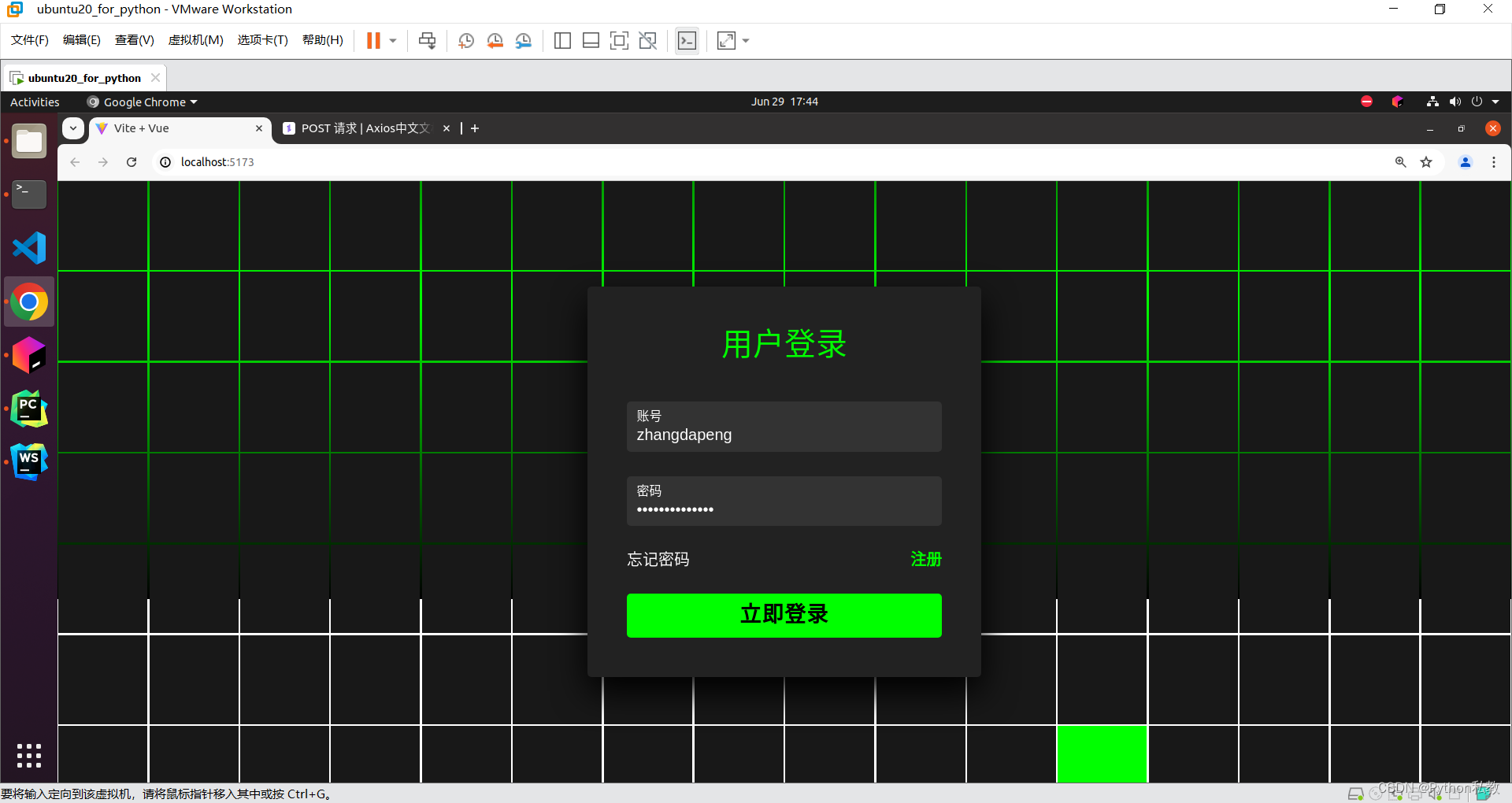 zdppy_api+vue3实现前后端分离的登录功能