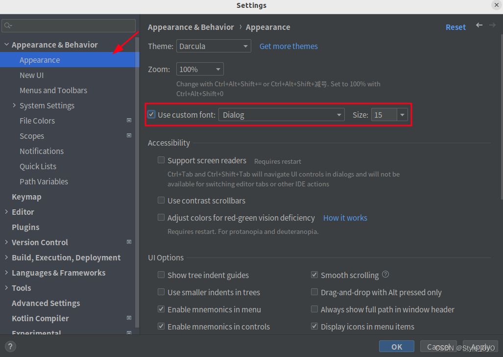 Android Studio<span style='color:red;'>字体</span><span style='color:red;'>大小</span>调节