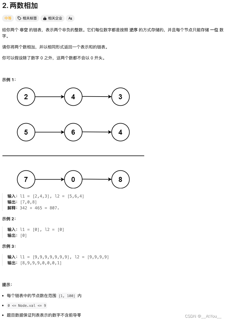 Golang | Leetcode Golang题解之第2题两数相加