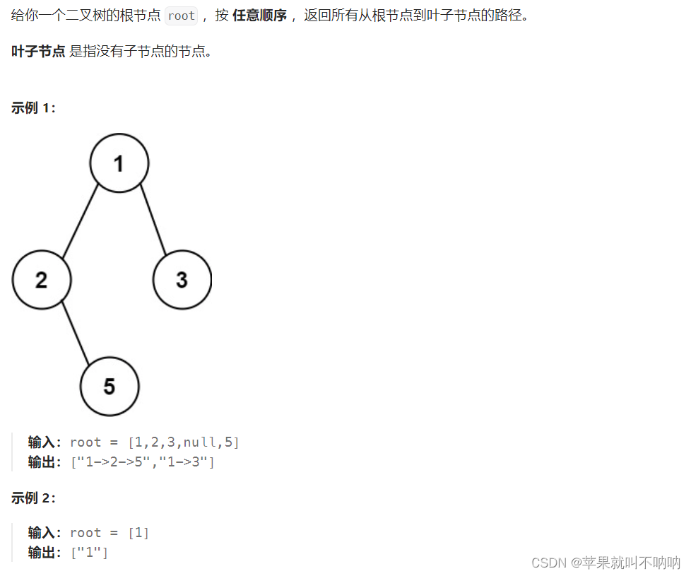 ※【回溯】【深度优先前序】Leetcode 257. 二叉树的所有路径