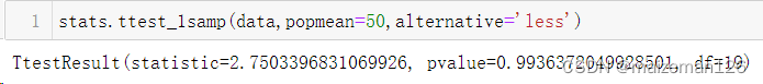 python统计分析——单样本t检验