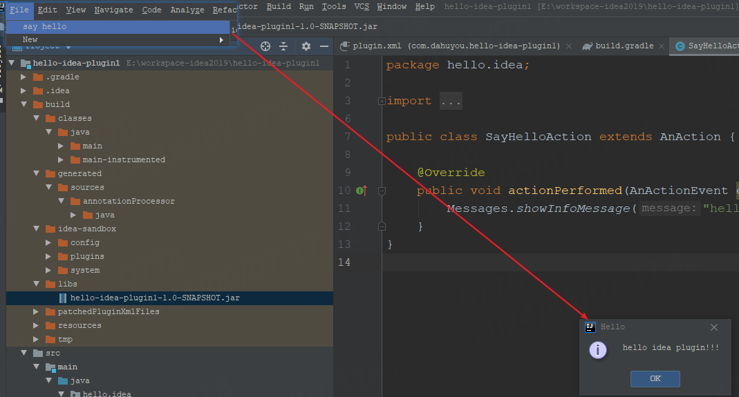 自定义idea插件之hello idea plugin