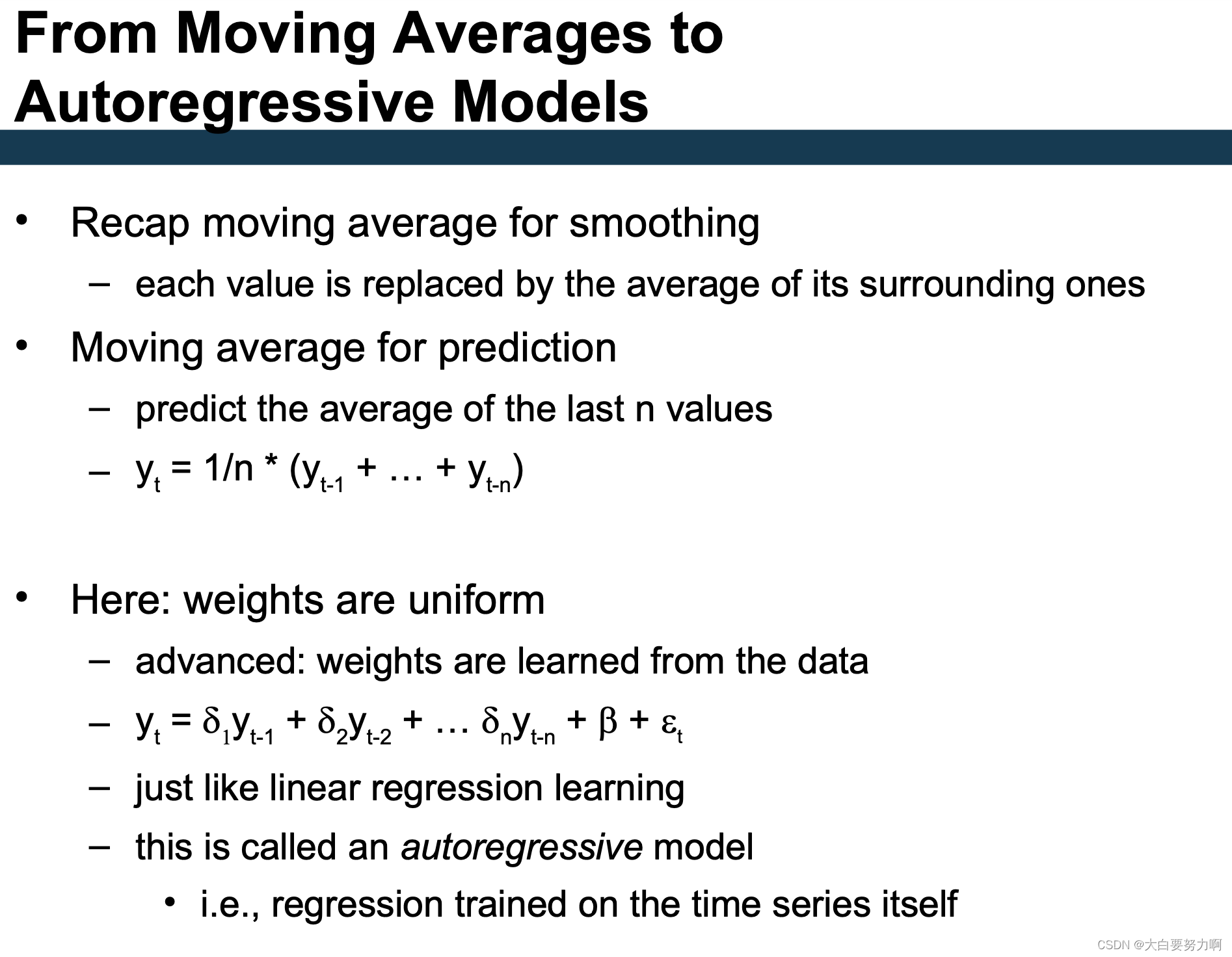 From Moving Averages to Autoregressive Models