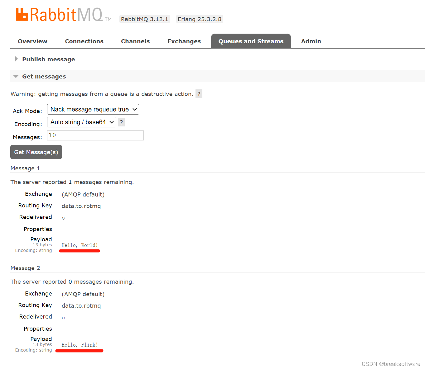 Java版Flink使用指南——将消息写入到RabbitMQ的队列中