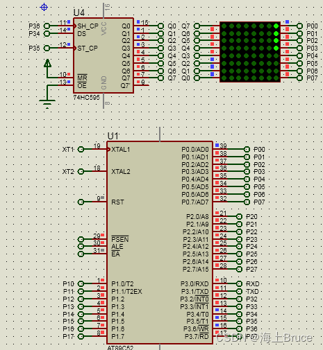 51单片机入门_江协科技_21.2_74HC595 在Proteus中模拟8x8点阵屏环境搭建