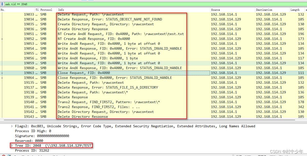 SMB 协议详解之-process/user/session/tree/message/file ID原理和数据包分析技巧