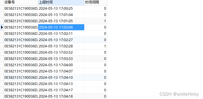 MySQL<span style='color:red;'>查询</span>相邻<span style='color:red;'>两</span><span style='color:red;'>条</span><span style='color:red;'>记录</span>的时间间隔