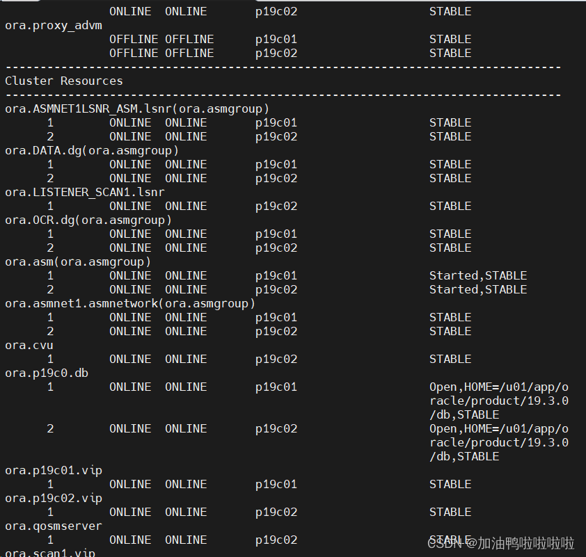 Oracle 19c rac集群管理 -------- 集群启停操作过程