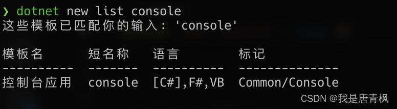 dotnet new 命令详解