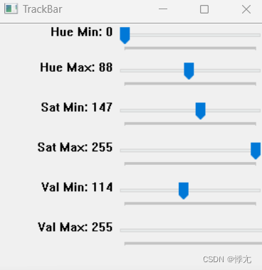 opencv颜色识别，hsv采用滑块调节