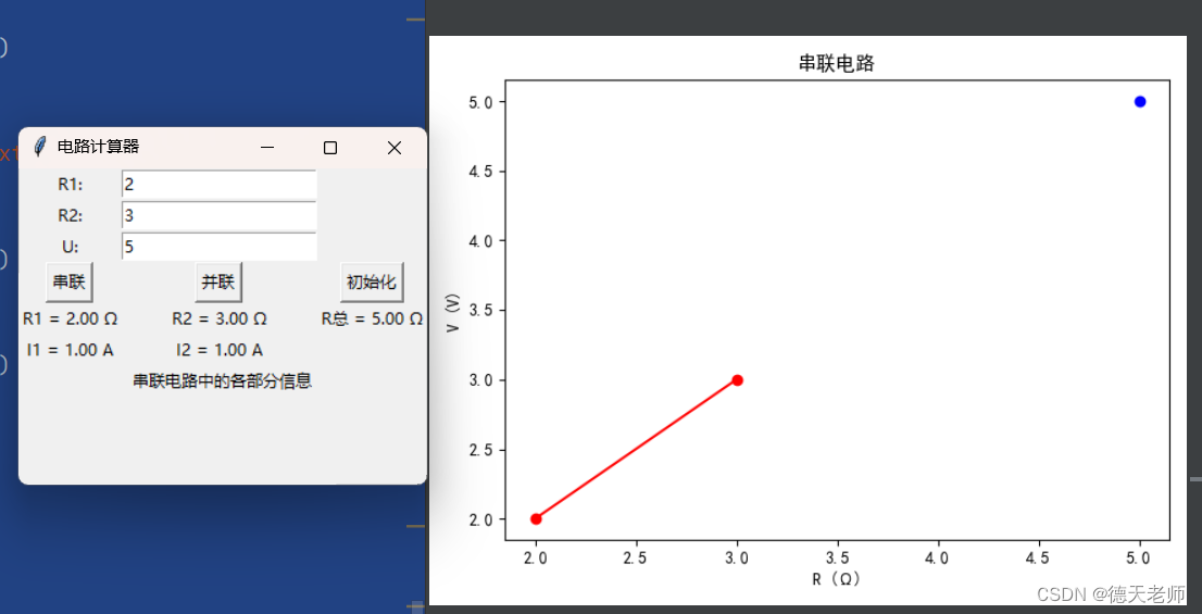 【K12】tk窗口+plt图像功能-学习物理中的串并联研究【附源码说明】