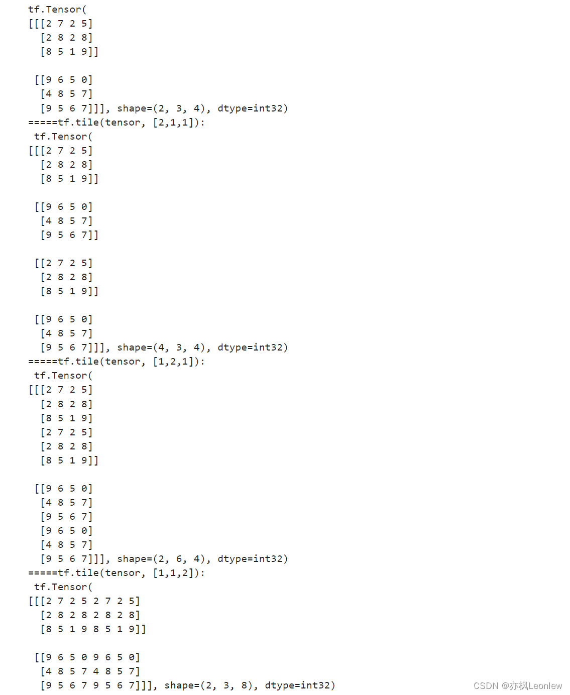 Tensorflow2.0笔记 - tensor的padding和tile