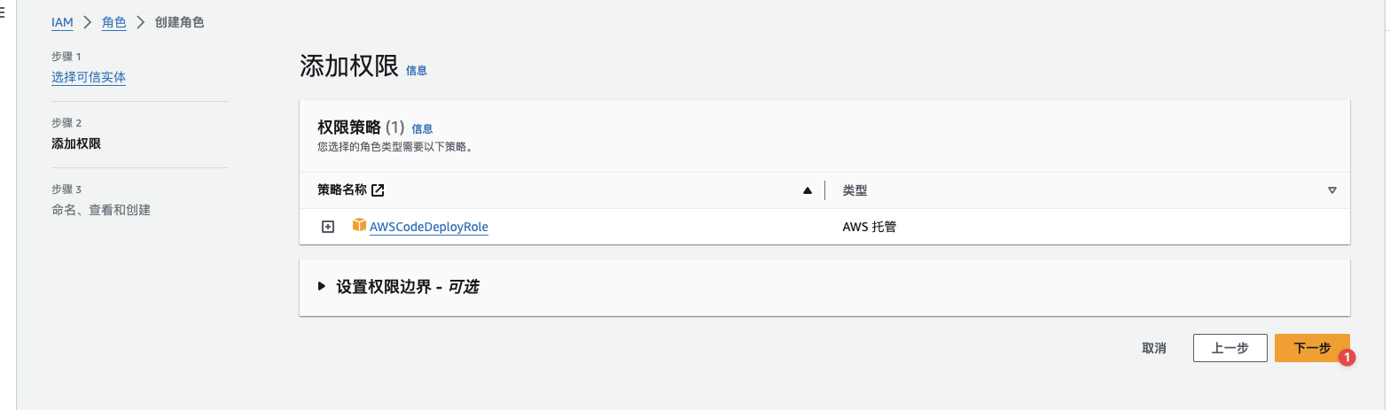 codedeploy角色下一步