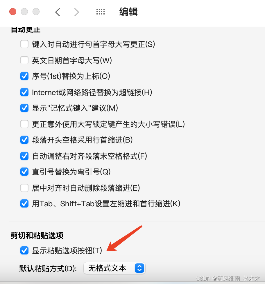 mac WPS 无格式粘贴