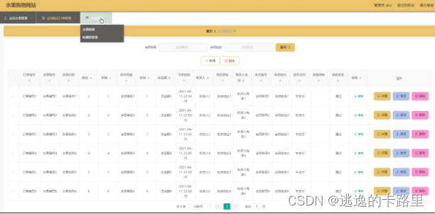 图5.4 会员购买订单管理界面