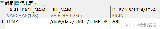 【DM8】临时表空间