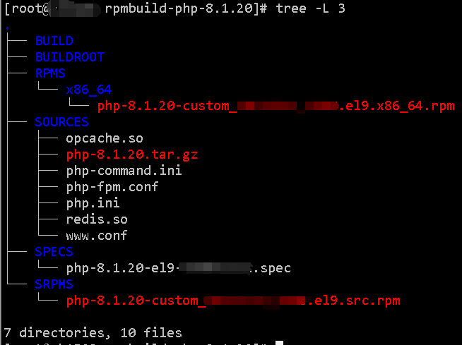 目录rpmbuild下面的文件