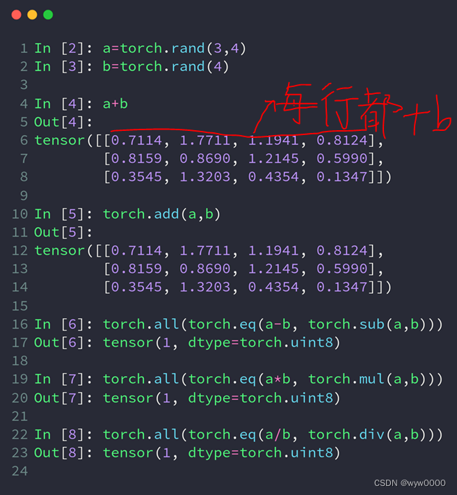 pytorch数学运算