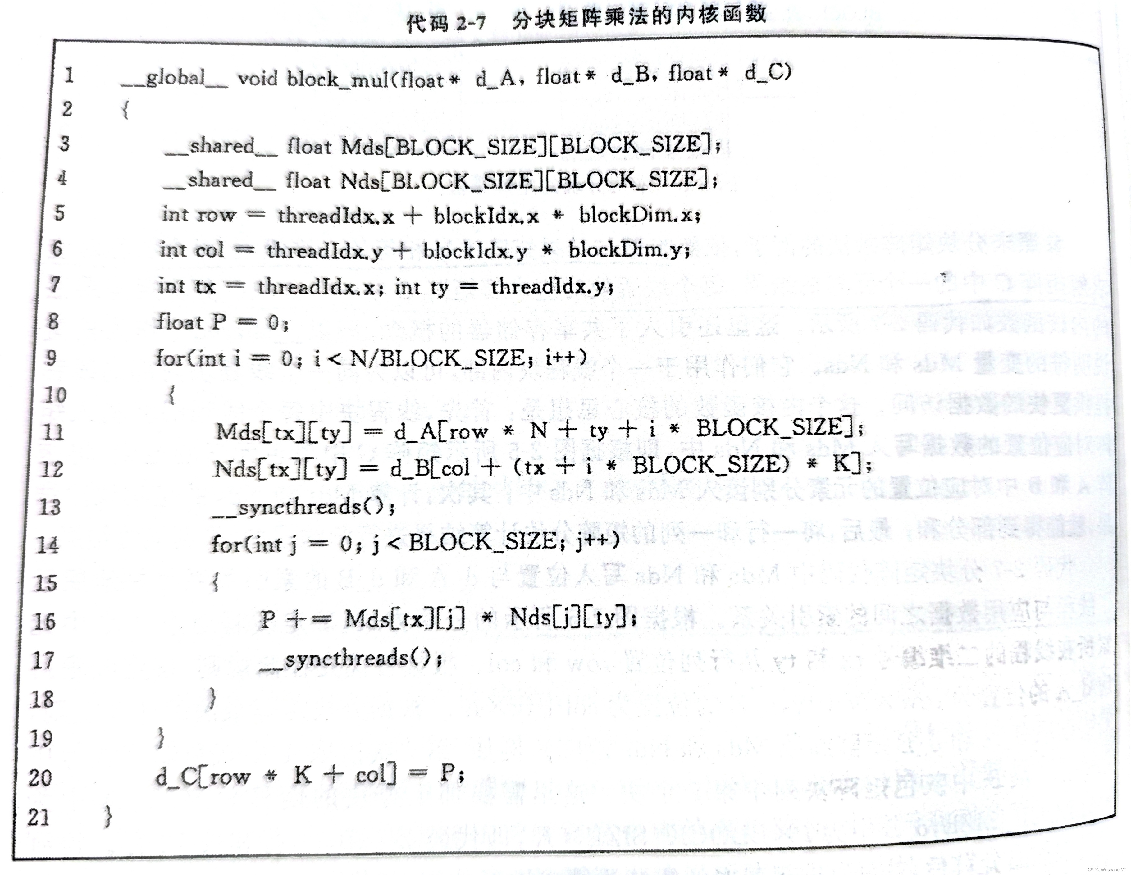 分块矩阵乘法核函数