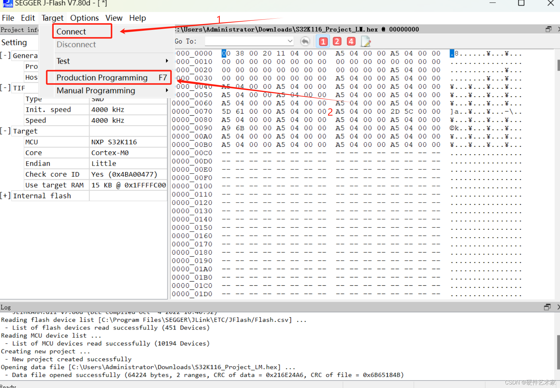 如何使用JFlash烧录.hex文件_jflash怎么烧录hexCSDN博客