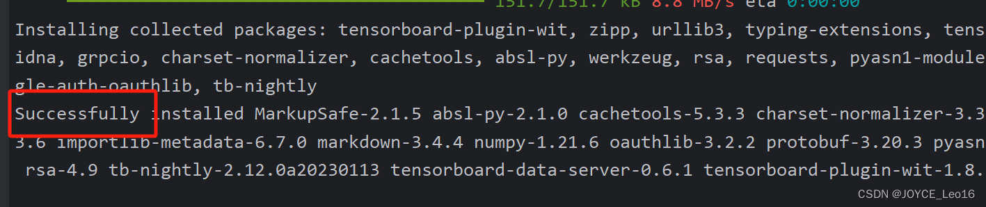 ERROR: No matching distribution found for tb-nightly