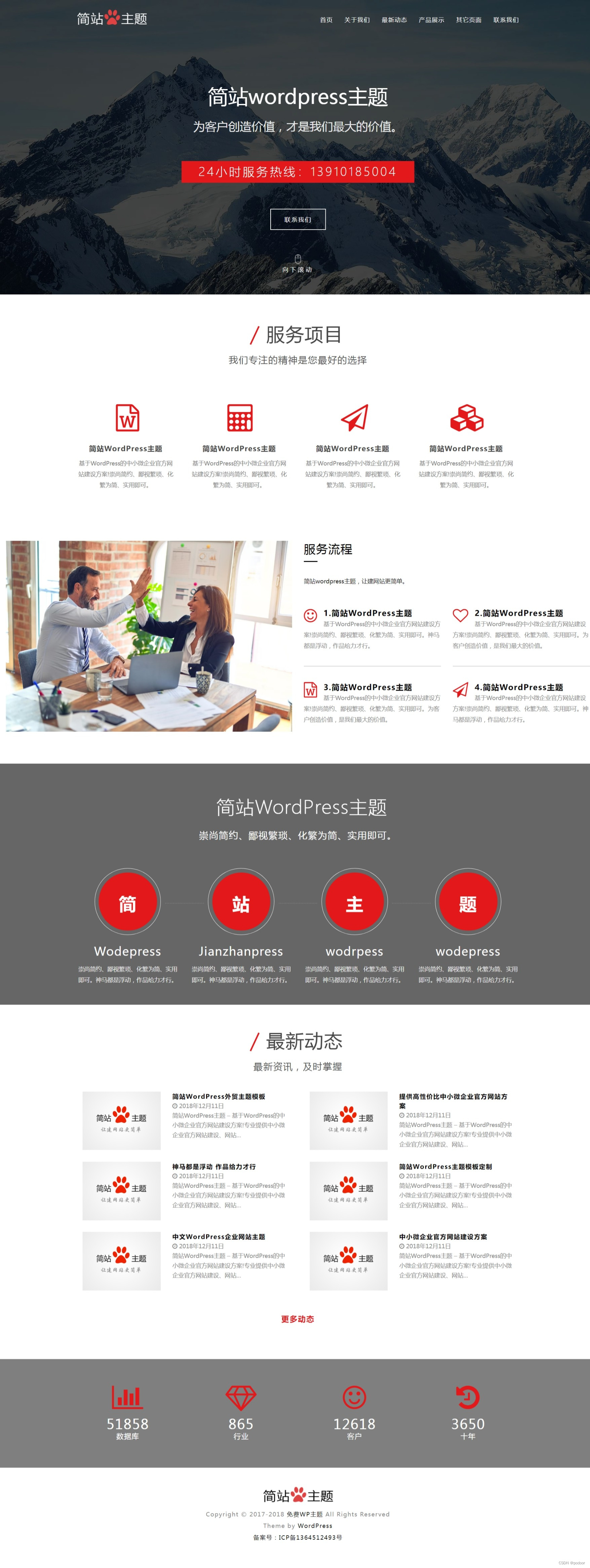 wordpress企业网站模板免费下载