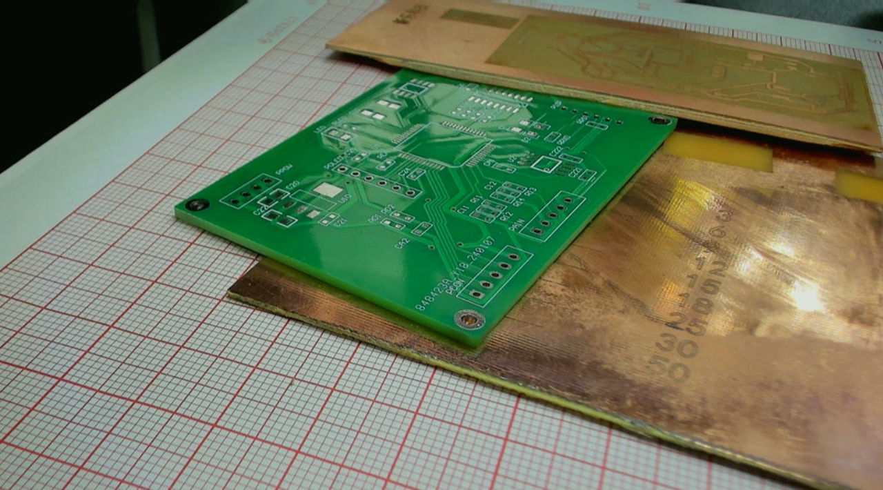 对比标准pcb以及激光制作的pcb