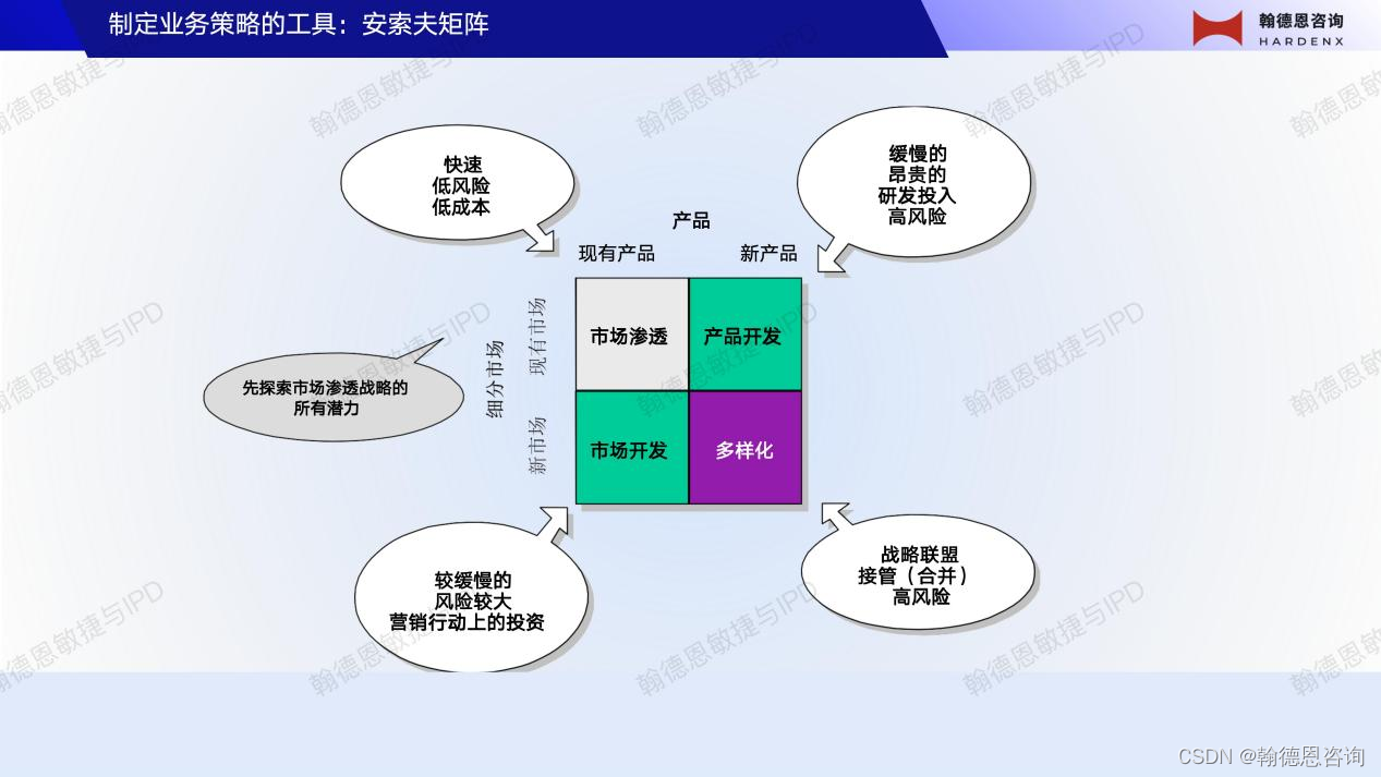 IPD MM流程之业务策略工具：安索夫矩阵