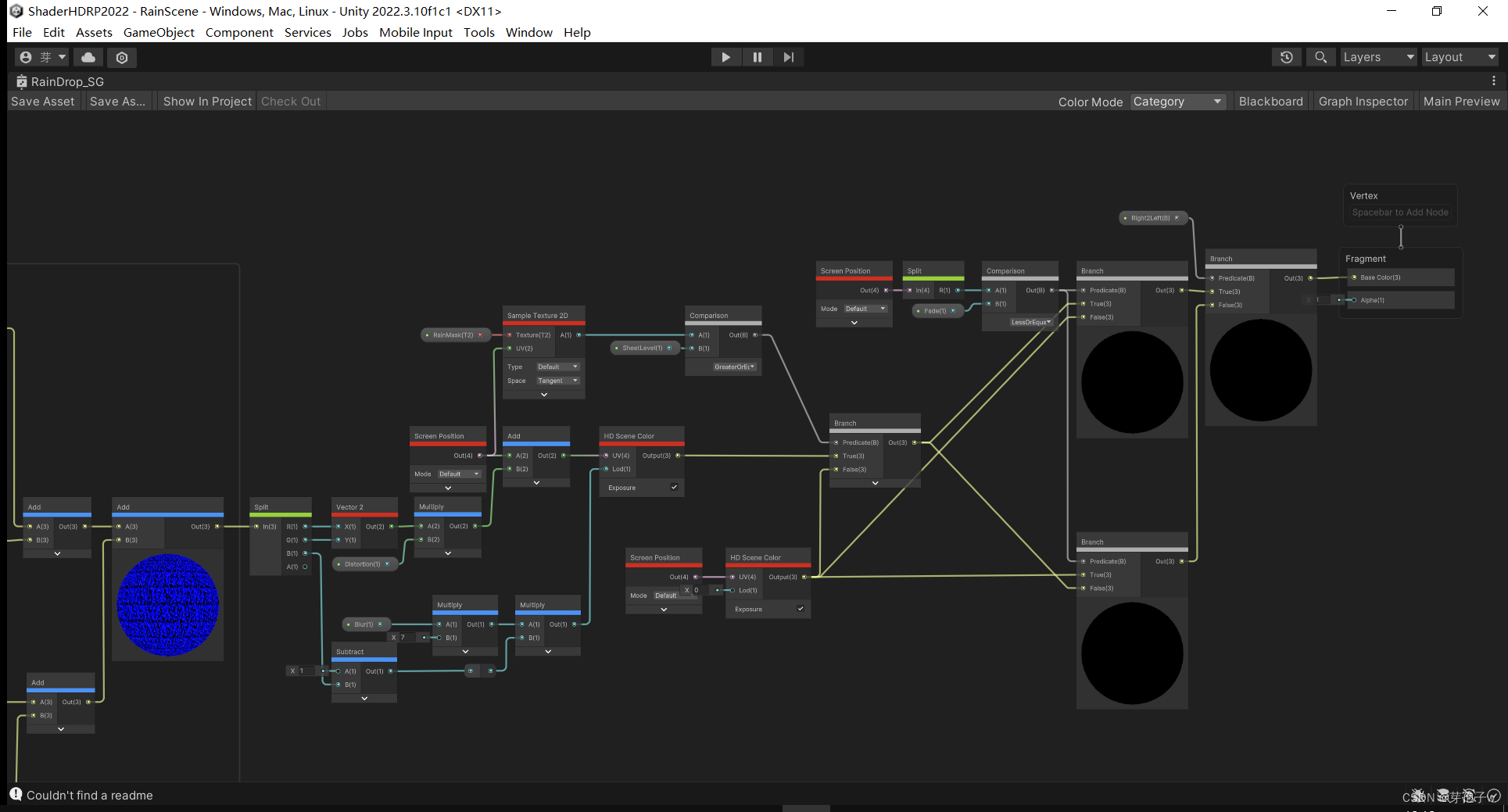 Unity 采用自定义通道ShaderGraph实现FullScreen的窗户雨滴效果