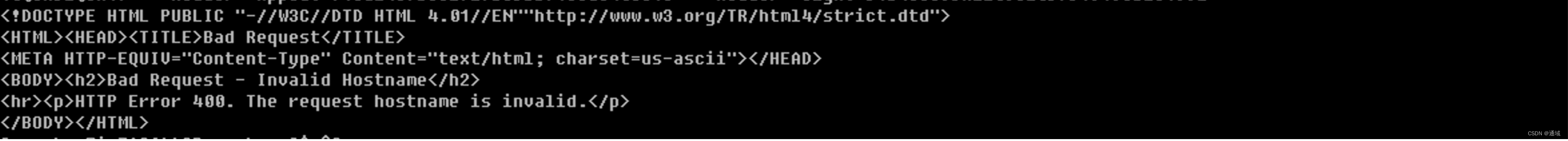 HTTP Error 400. The request hostname is invalid.