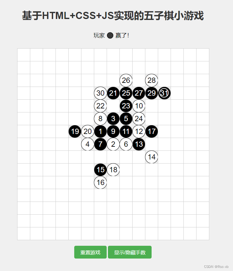 小白也能看得懂的基于HTML+CSS+JS实现的五子棋小游戏