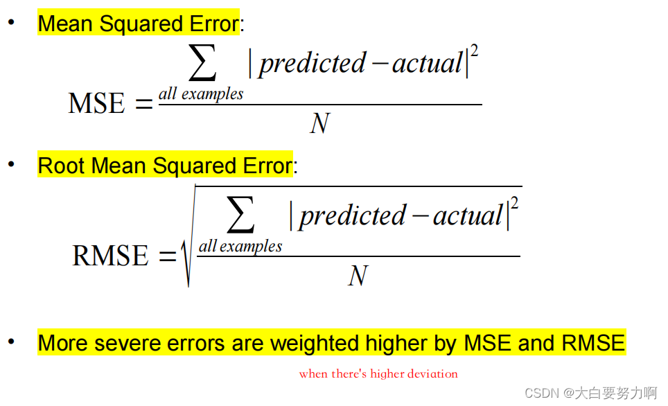 MSE & RMSE