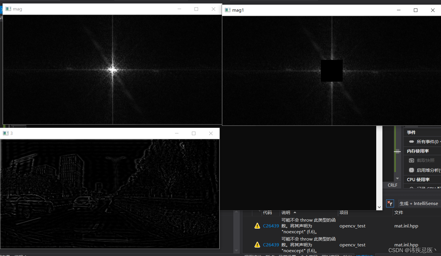 opencv 傅里叶变换（低通滤波 + 高通滤波）