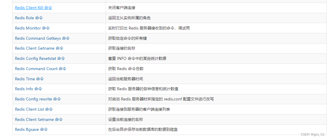 Redis 服务器 命令